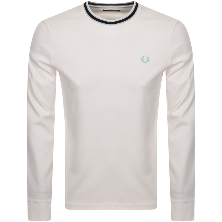 Alternative Image for ProductFred Perry Tramline Long Sleeve T Shirt White1